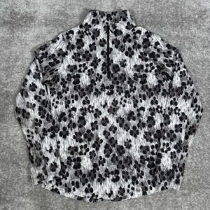 IBKUL Top Women's XS Black Gray Le Leopard Long Sleeve 1/4 Zip Golf